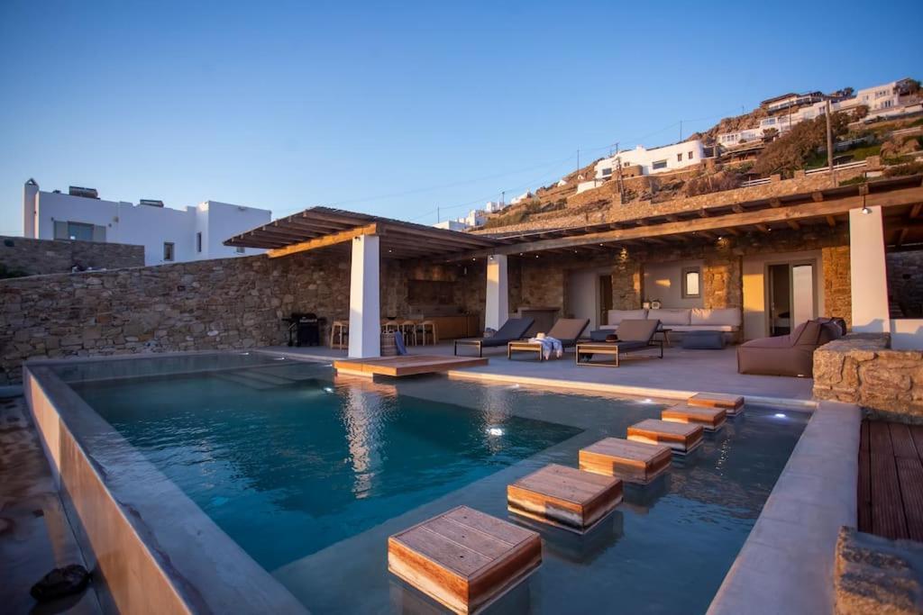 Aura Seaview Sunset Pool W Night Security Guard - Six Bedrooms Villa Fanari (Mykonos)